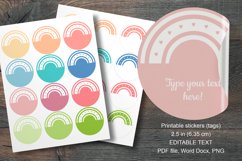 Rainbow Printable Spring Color Round Labels 12 pcs per paper