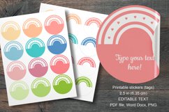 Rainbow Printable Spring Color Round Labels 12 pcs per paper