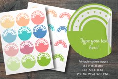 Rainbow Printable Spring Color Round Labels 12 pcs per paper