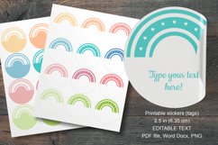 Rainbow Printable Spring Color Round Labels 12 pcs per paper