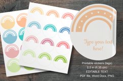 Rainbow Printable Spring Color Round Labels 12 pcs per paper