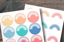 Rainbow Printable Spring Color Round Labels 12 pcs per paper