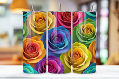 seamless tumbler wrap, rose vine design, cascading floral wrap, 3d rose leaves, watercolor vine design, 20oz skinny tumbler, tapered tumbler wrap, straight tumbler design, cascading rose art, seamless 3d design, seamless rose vine tumbler, cascading flora