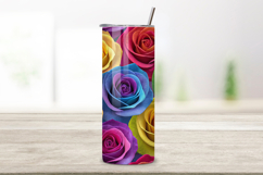 seamless tumbler wrap, rose vine design, cascading floral wrap, 3d rose leaves, watercolor vine design, 20oz skinny tumbler, tapered tumbler wrap, straight tumbler design, cascading rose art, seamless 3d design, seamless rose vine tumbler, cascading flora