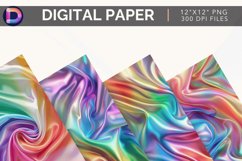 Rainbow Satin Cloth Digital Paper Product Image 1