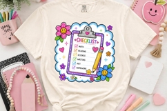 Rainbow School Checklist Clipboard Clipart PNG Design Product Image 2