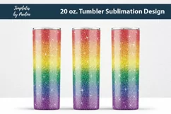 Rainbow glitter Seamless 20 oz Skinny Tumbler Sublimation Design