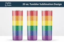 Rainbow Seamless 20 oz Skinny Tumbler Sublimation Design PNG