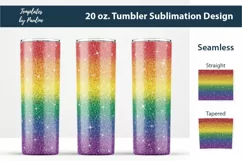 Rainbow Seamless 20 oz Skinny Tumbler Sublimation Wrap