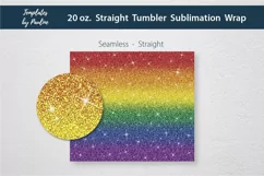Rainbow Seamless 20 oz straight Skinny Tumbler Sublimation Wrap