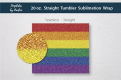 Rainbow Seamless 20 oz Straight Skinny Tumbler Sublimation Wrap PNG