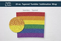 Rainbow Seamless 20 oz Tapered Skinny Tumbler Sublimation Wrap PNG