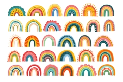 Rainbow Clipart Set Product Image 2