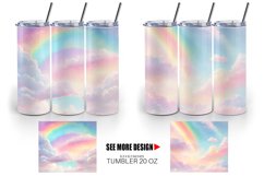 Rainbow Sky Unicorn Color | Tumbler Sublimation Wrap Product Image 4