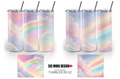 Rainbow Sky Unicorn Color | Tumbler Sublimation Wrap Product Image 5