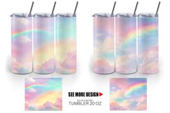 Rainbow Sky Unicorn Color | Tumbler Sublimation Wrap Product Image 2