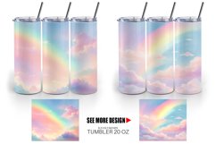 Rainbow Sky Unicorn Color | Tumbler Sublimation Wrap Product Image 3