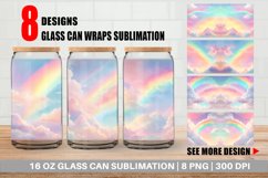 Glass Can Wraps Rainbow Sky Unicorn Color Product Image 1