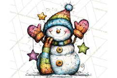Whimsical Rainbow Snowmen PNG Clipart, Colorful Christmas Product Image 3