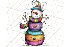 Whimsical Rainbow Snowmen PNG Clipart, Colorful Christmas Product Image 2