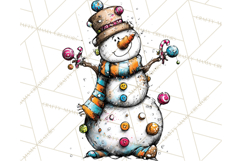 Whimsical Rainbow Snowmen PNG Clipart, Colorful Christmas Product Image 3