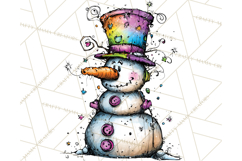 Whimsical Rainbow Snowmen PNG Clipart, Colorful Christmas Product Image 2