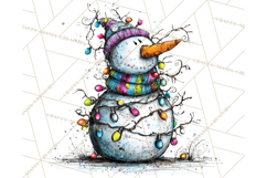 Whimsical Rainbow Snowmen PNG Clipart, Colorful Christmas Product Image 4