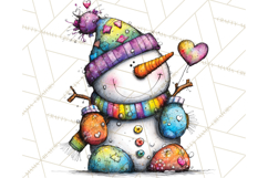 Whimsical Rainbow Snowmen PNG Clipart, Colorful Christmas Product Image 5