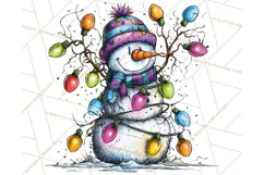 Whimsical Rainbow Snowmen PNG Clipart, Colorful Christmas Product Image 3