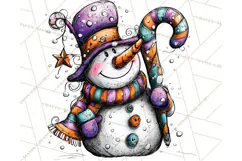 Whimsical Rainbow Snowmen PNG Clipart, Colorful Christmas Product Image 2