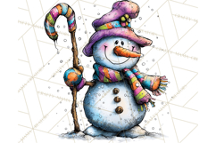Whimsical Rainbow Snowmen PNG Clipart, Colorful Christmas Product Image 3