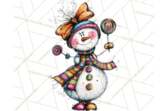 Whimsical Rainbow Snowmen PNG Clipart, Colorful Christmas Product Image 2