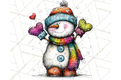 Whimsical Rainbow Snowmen PNG Clipart, Colorful Christmas Product Image 4