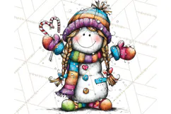 Whimsical Rainbow Snowmen PNG Clipart, Colorful Christmas Product Image 5