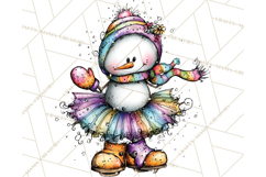 Whimsical Rainbow Snowmen PNG Clipart, Colorful Christmas Product Image 2