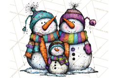 Whimsical Rainbow Snowmen PNG Clipart, Colorful Christmas Product Image 5