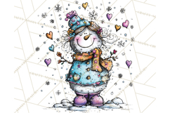 Whimsical Rainbow Snowmen PNG Clipart, Colorful Christmas Product Image 5