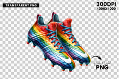rainbow soccer cleats, colorful football boots, athletic wear design, sports fashion, unique digital art, vibrant sports, paint splash, ink splatter, soccer cleats png, football boots png, sports graphic, soccer sublimation, splash art png, watercolor art