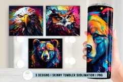 Rainbow Splash Animals Tumbler Wrap Product Image 1