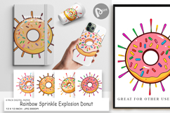 Digital Paper Rainbow Sprinkle Donut Product Image 1