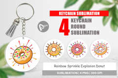 Keychain Rainbow Sprinkle Donut Product Image 1