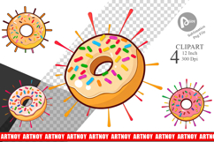 Rainbow Sprinkle Donut Clipart Product Image 1