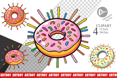 Rainbow Sprinkle Donut Clipart Product Image 1