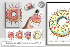 Digital Paper Rainbow Sprinkle Donut Product Image 1