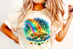 St Patrick's Day Rainbow PNG, Lucky Day PNG, Shamrock PNG Product Image 1