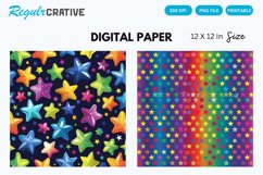 Rainbow Stars Seamless Digital Paper Product Image 1