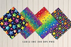 Rainbow Stars Seamless Digital Paper Bundle Product Image 2