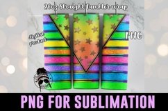Neon rainbow strip design on tumbler mockup with bokeh light background