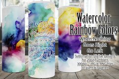 When Nothing Goes Right Go Left Watercolor Tumbler Wrap Product Image 1