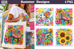 Rainbow Summer Tote bag | Colorful Summer Sublimation Product Image 1